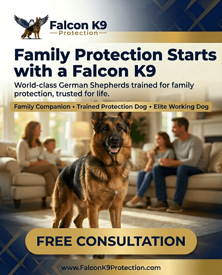Falcon K9 Protection ad β Family Protection Starts with a Falcon K9