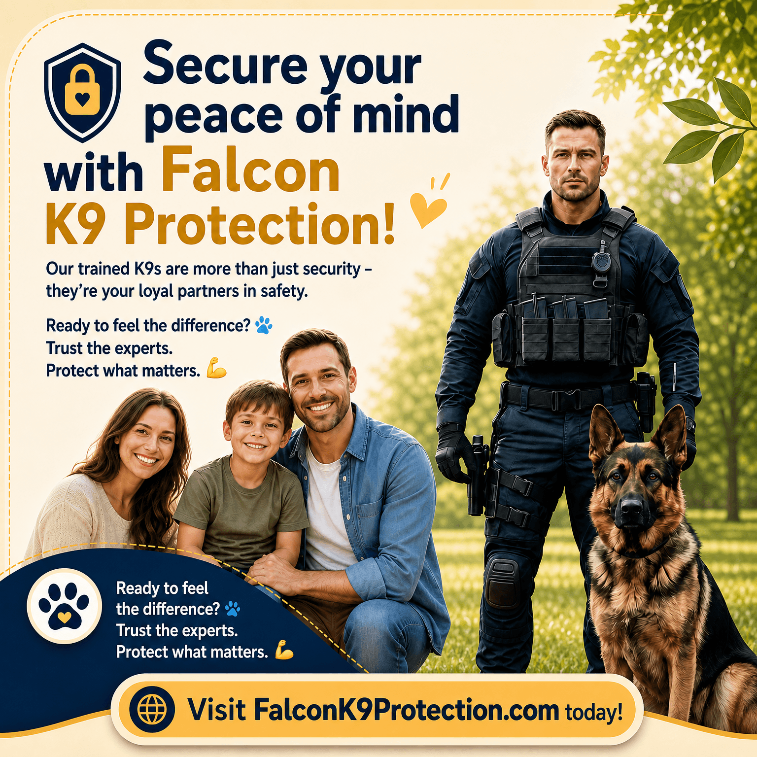 Falcon K9 Protection ad β Secure your peace of mind