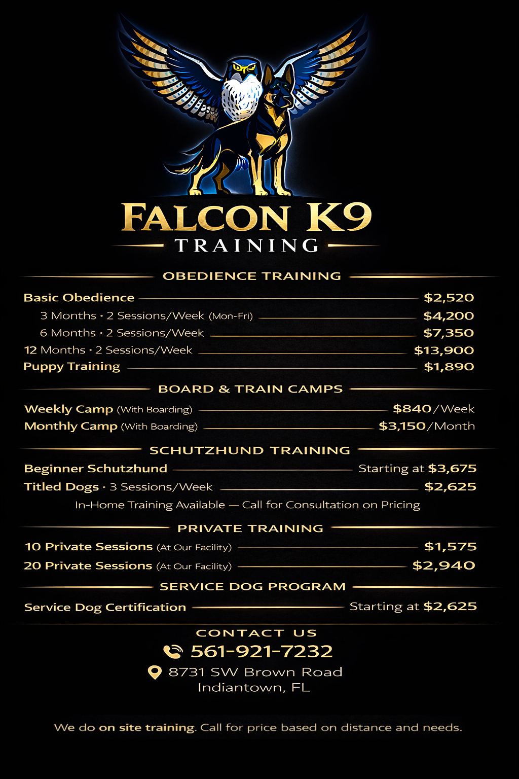 prices for family protection dog training